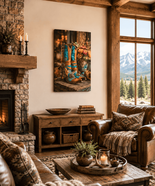 Cowgirl Heirloom Boots — Western Canvas Wall Art | Cowgirl Boot Decor - Cowgirl Home & Ranch