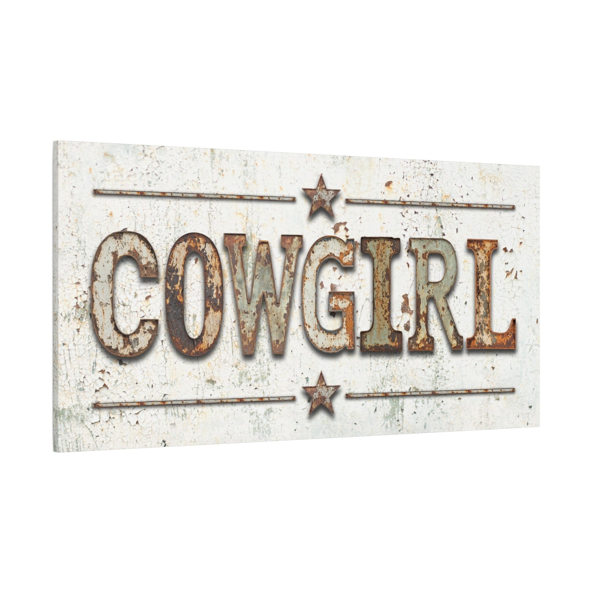 Cowgirl Rusted Metal Canvas Art - Cowgirl Home & Ranch