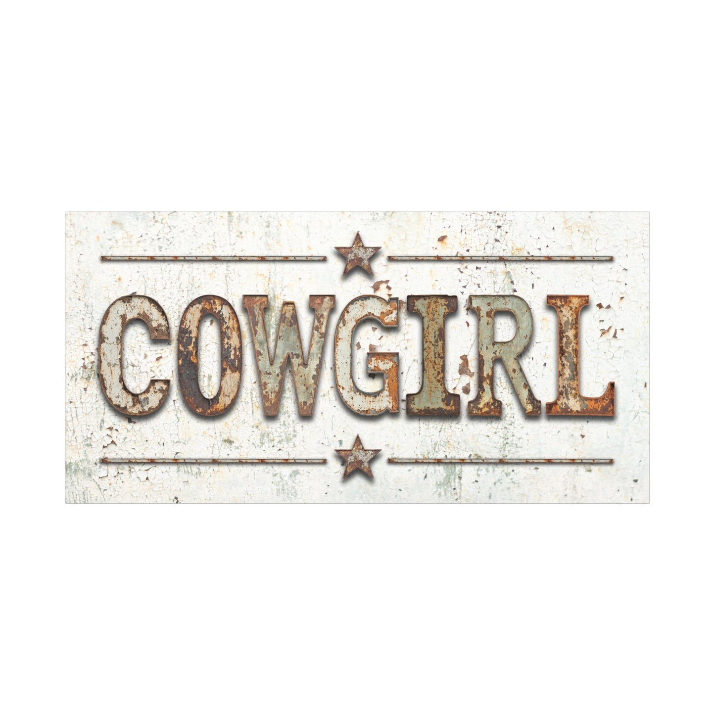 Cowgirl Rusted Metal Canvas Art - Cowgirl Home & Ranch