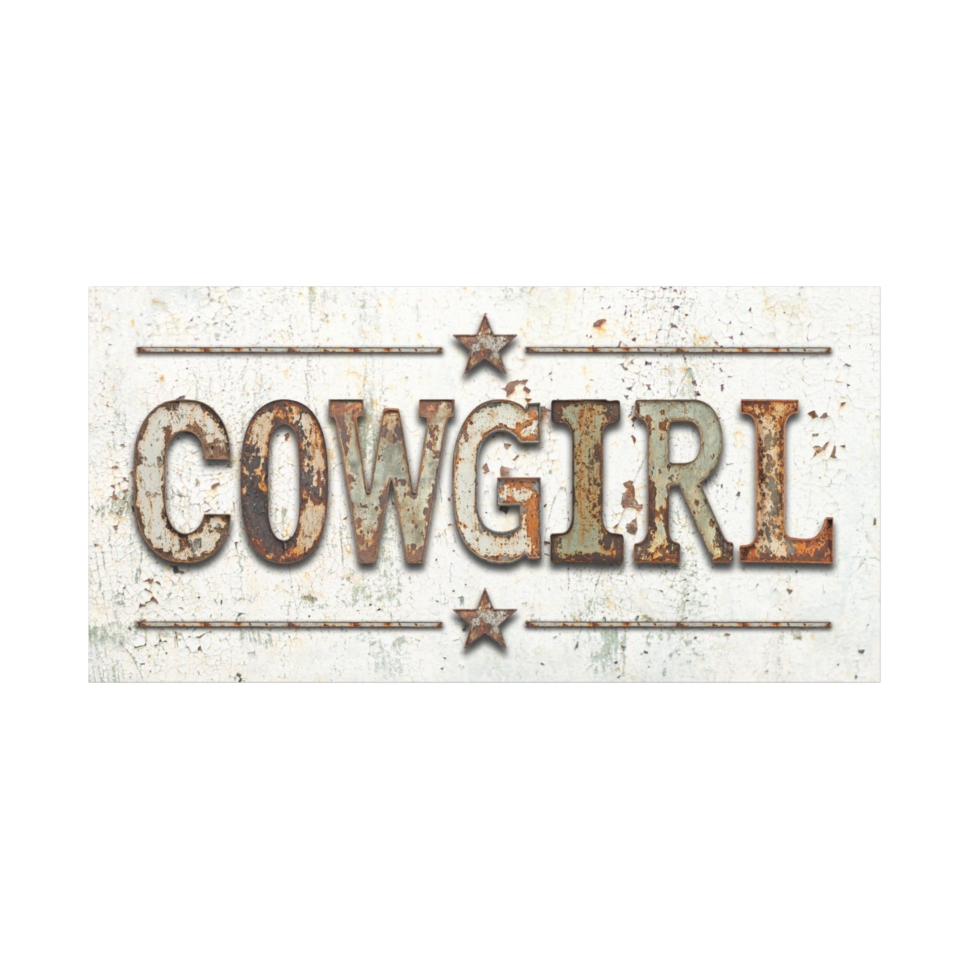 Cowgirl Rusted Metal Canvas Art - Cowgirl Home & Ranch