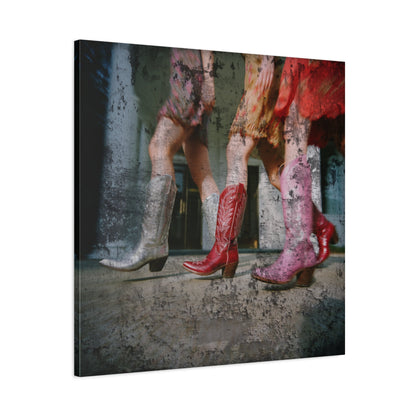 Cowgirl Stride Western Fashion Canvas Art - Cowgirl Home & Ranch