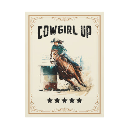 Cowgirl Up Vintage Western Canvas - Cowgirl Home & Ranch