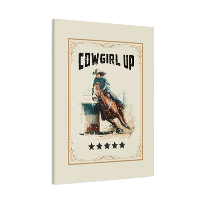 Cowgirl Up Vintage Western Canvas - Cowgirl Home & Ranch