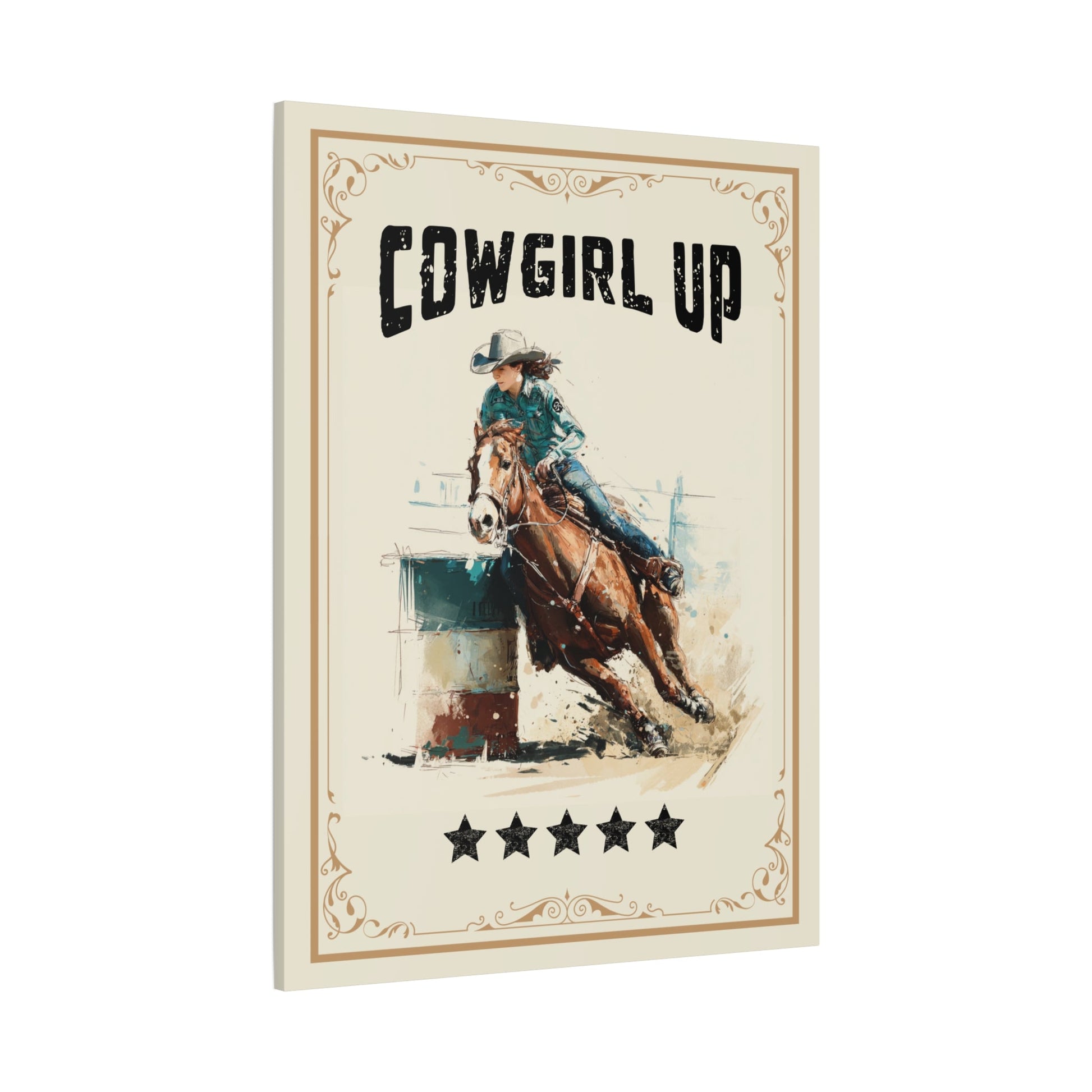 Cowgirl Up Vintage Western Canvas - Cowgirl Home & Ranch