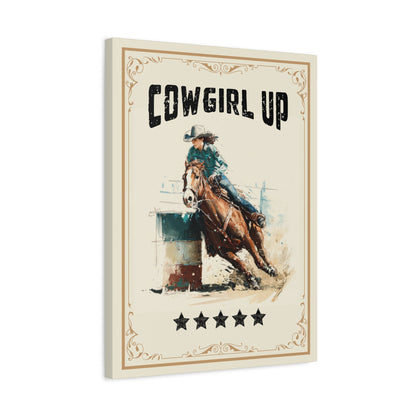 Cowgirl Up Vintage Western Canvas - Cowgirl Home & Ranch