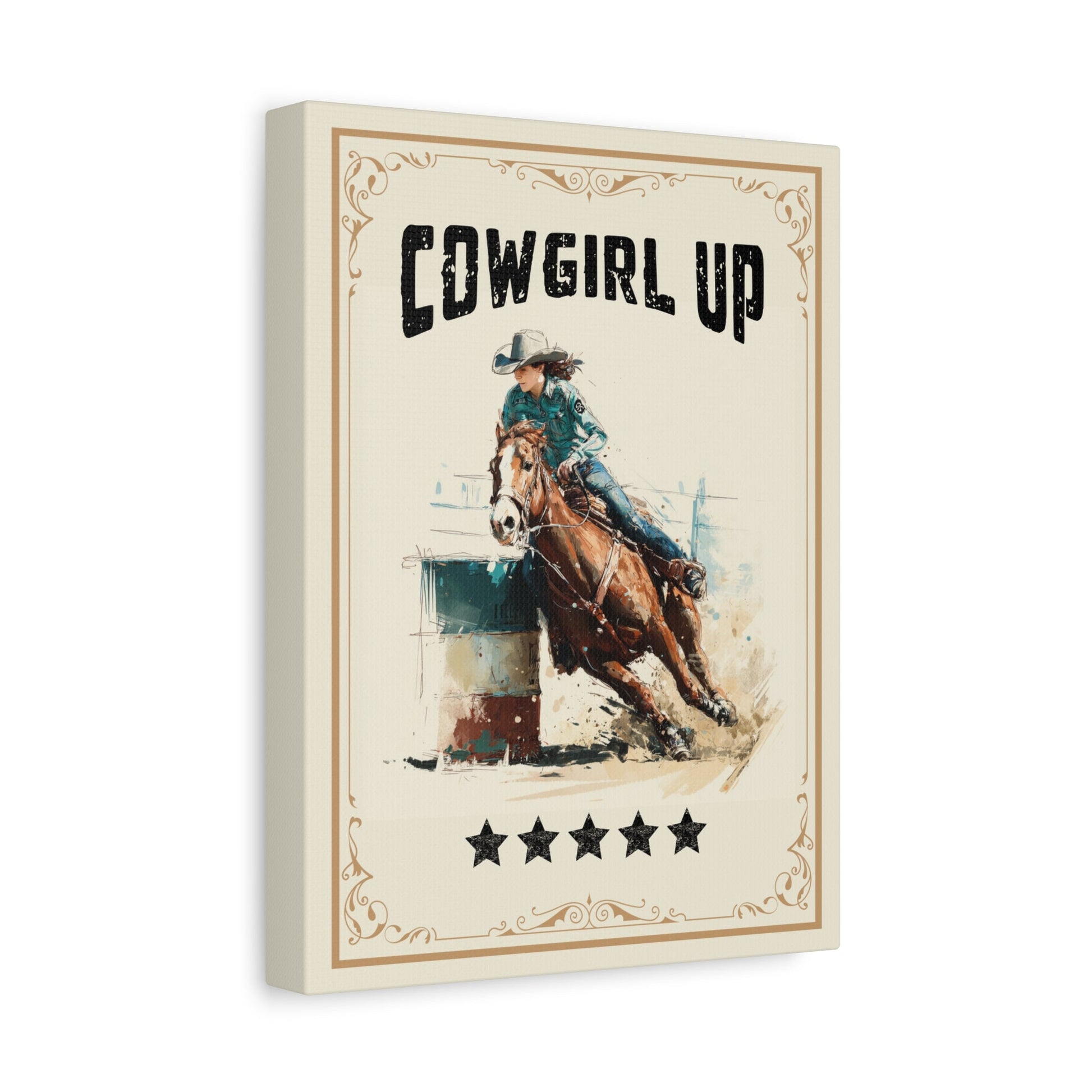 Cowgirl Up Vintage Western Canvas - Cowgirl Home & Ranch