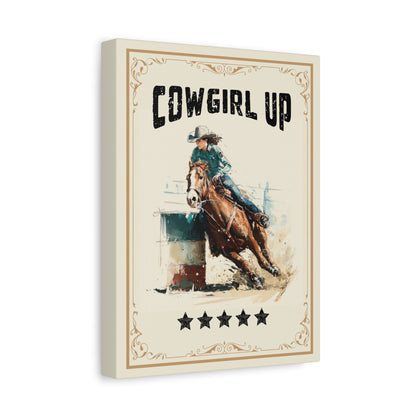 Cowgirl Up Vintage Western Canvas - Cowgirl Home & Ranch