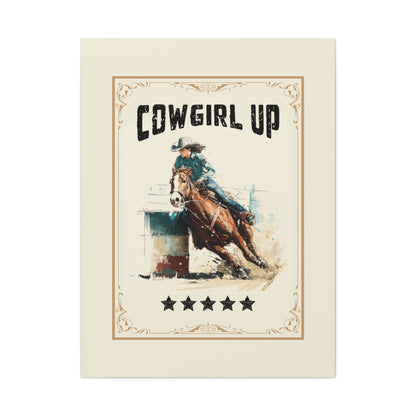 Cowgirl Up Vintage Western Canvas - Cowgirl Home & Ranch
