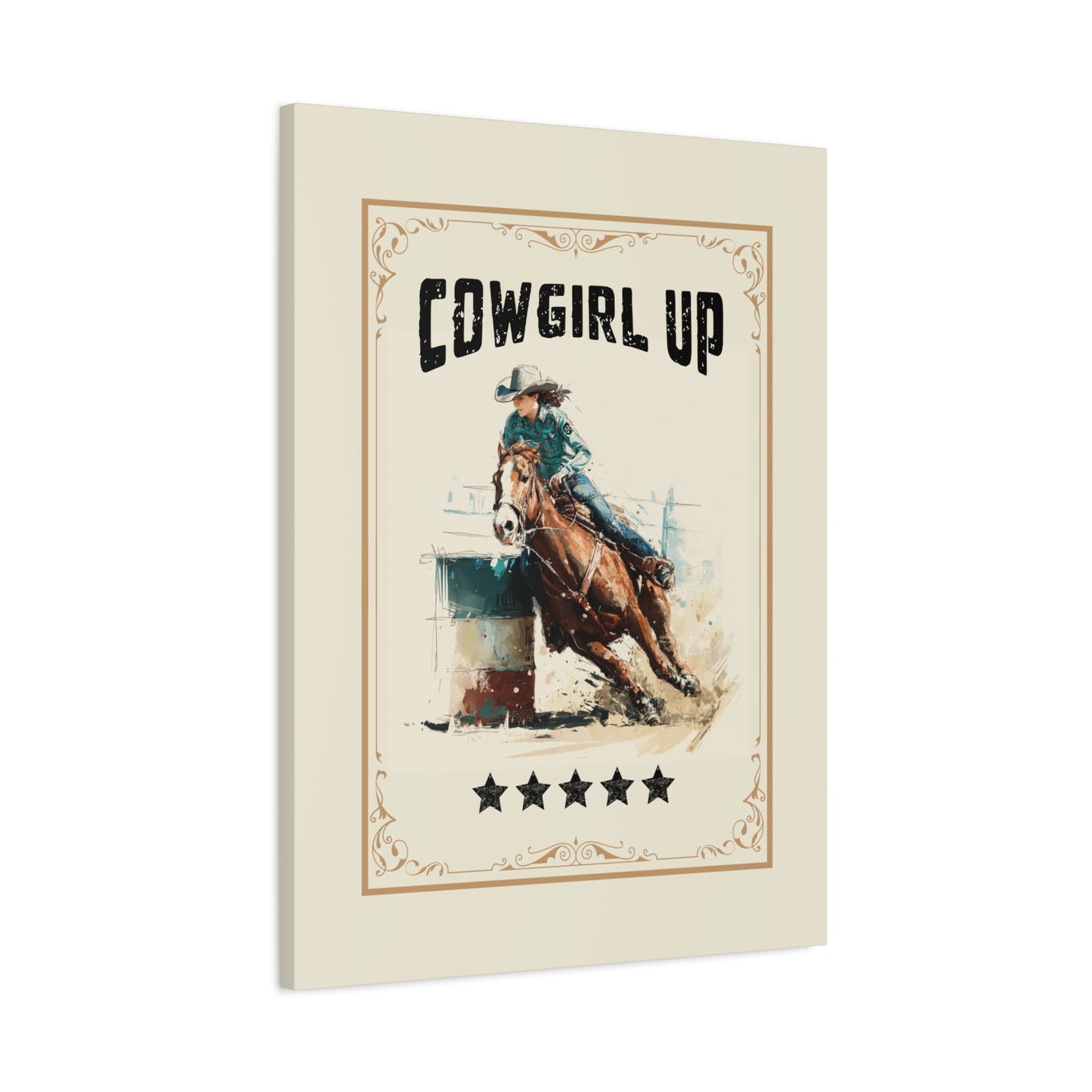 Cowgirl Up Vintage Western Canvas - Cowgirl Home & Ranch