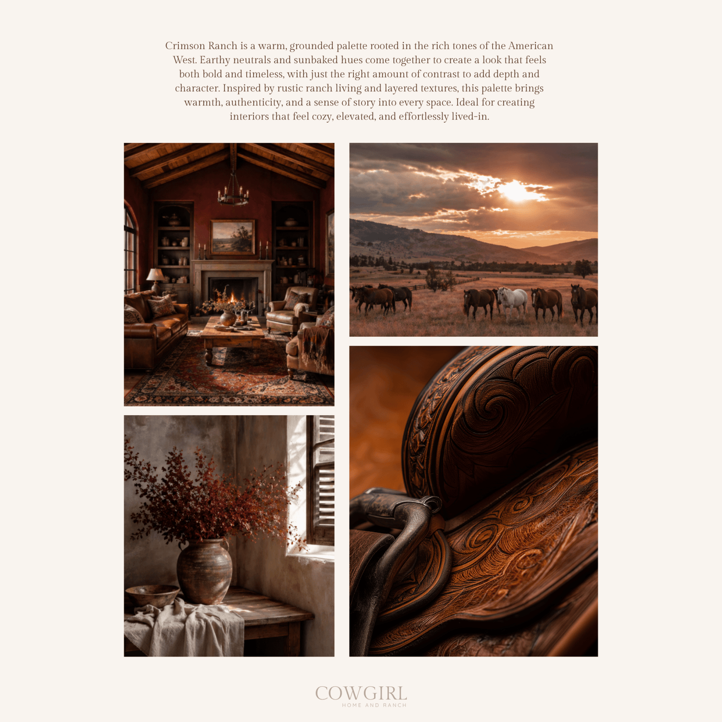 Crimson Ranch Home Color Palette - Cowgirl Home & Ranch