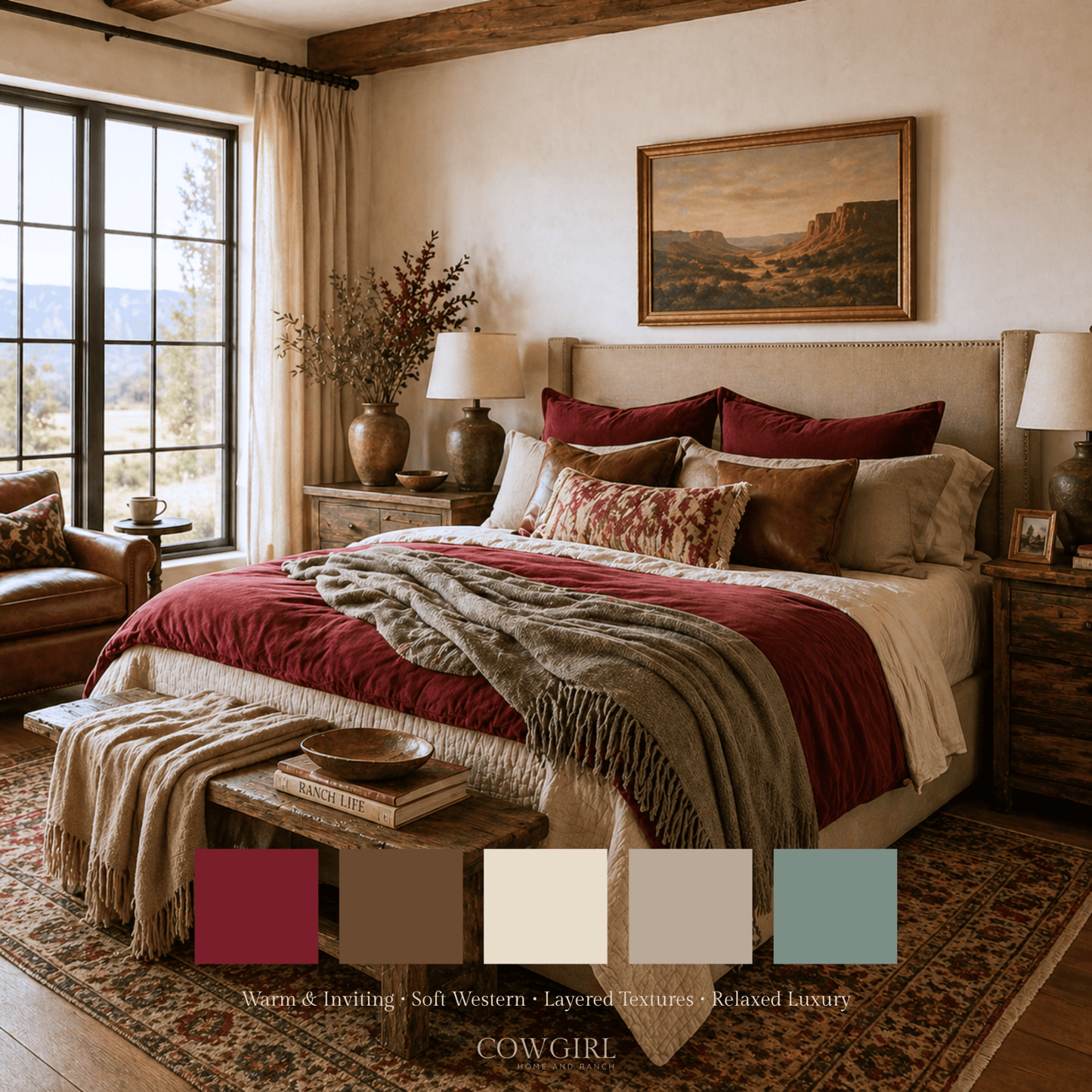 Crimson Ranch Home Color Palette - Cowgirl Home & Ranch