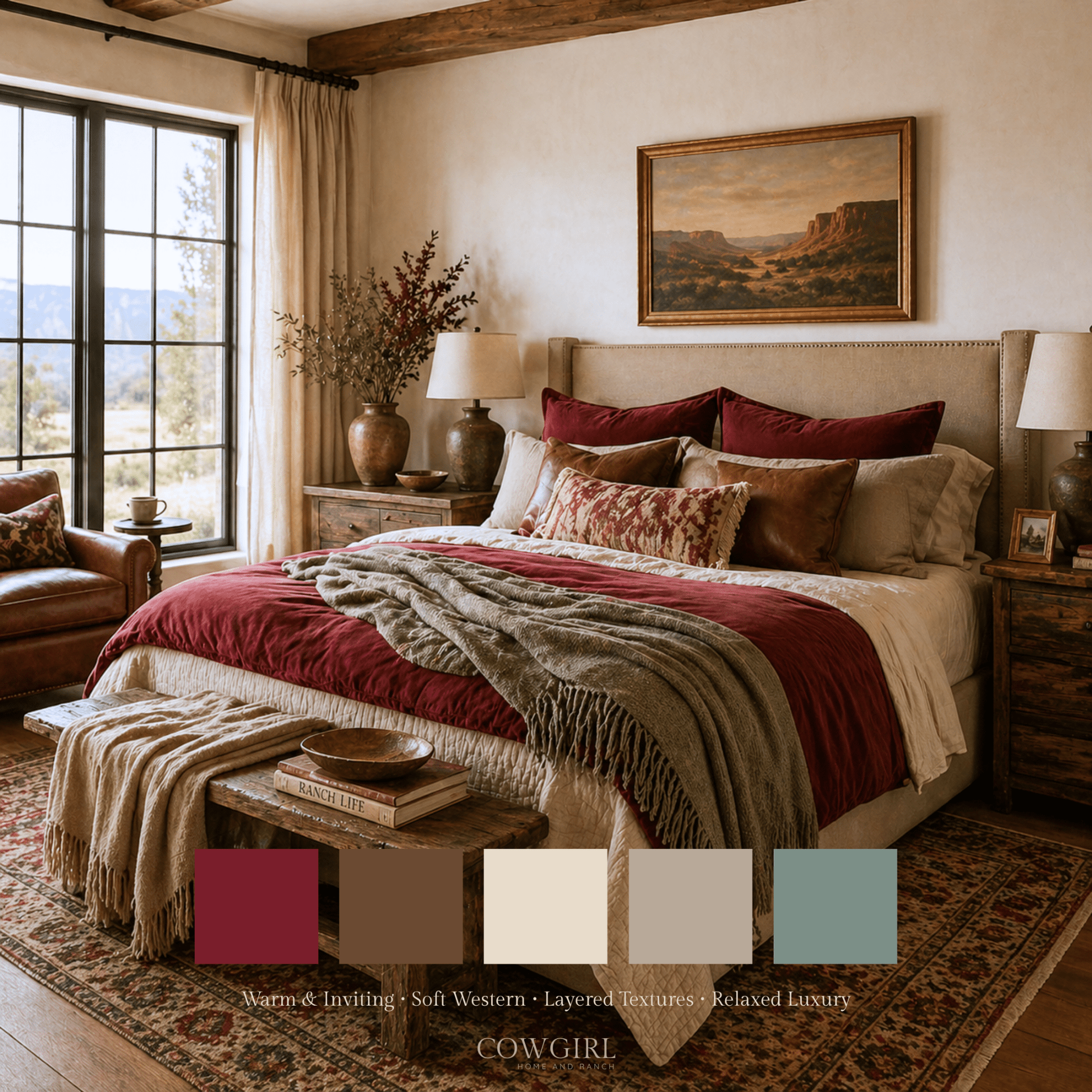 Crimson Ranch Home Color Palette - Cowgirl Home & Ranch