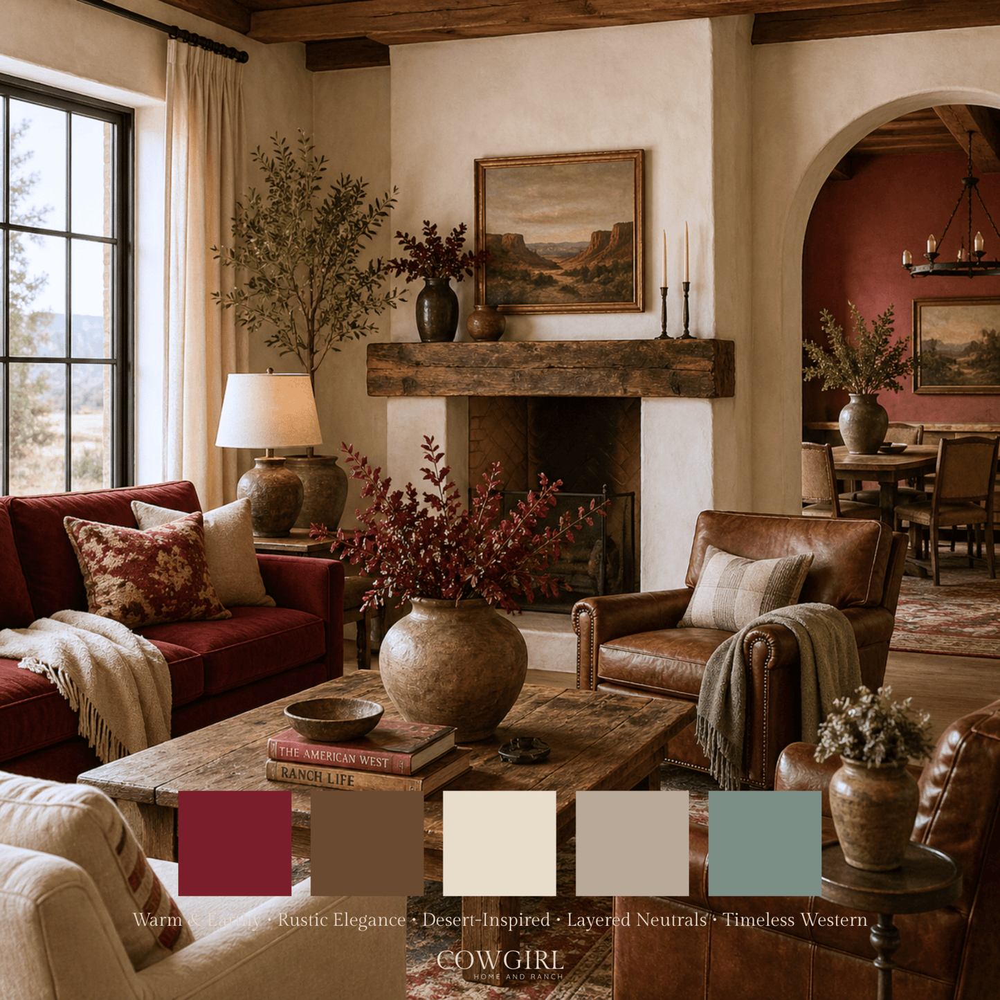 Crimson Ranch Home Color Palette - Cowgirl Home & Ranch