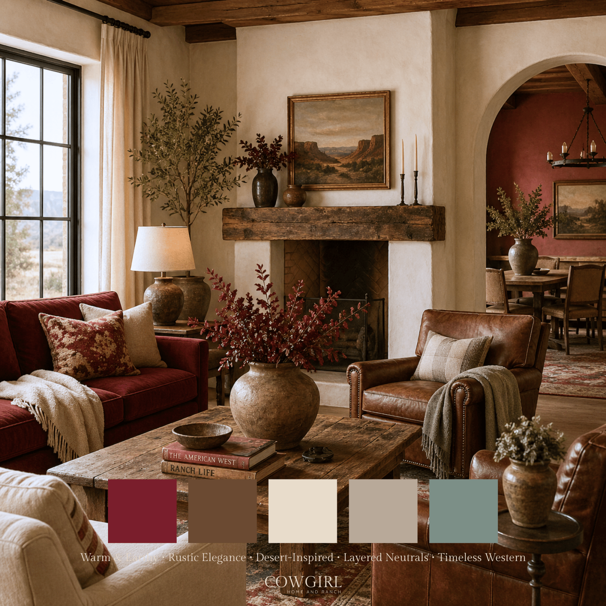 Crimson Ranch Home Color Palette - Cowgirl Home & Ranch