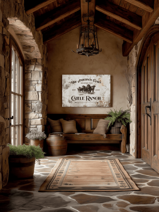 Custom Cattle Ranch Heritage Canvas - Cowgirl Home & Ranch