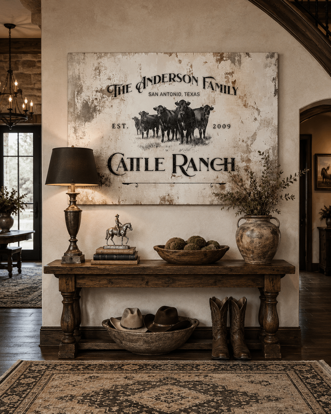 Custom Cattle Ranch Heritage Canvas - Cowgirl Home & Ranch