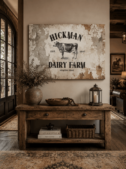 Custom Dairy Farm Heritage Canvas - Cowgirl Home & Ranch