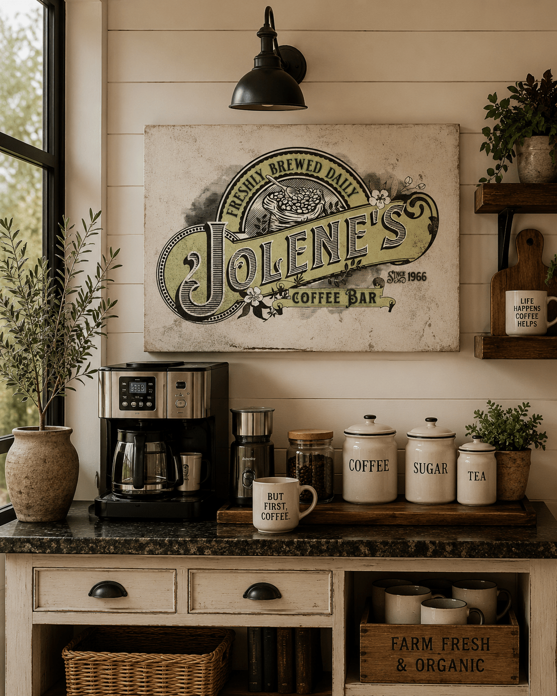 Custom Farmhouse Coffee Bar Canvas - Cowgirl Home & Ranch
