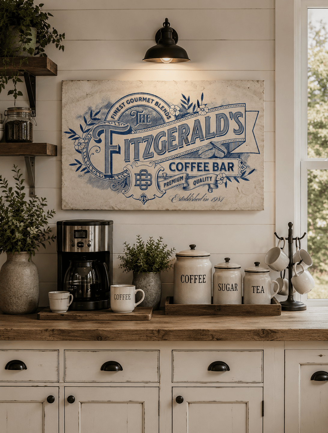 Custom Gourmet Coffee Bar Canvas - Cowgirl Home & Ranch