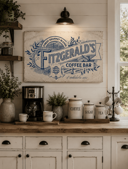 Custom Gourmet Coffee Bar Canvas - Cowgirl Home & Ranch