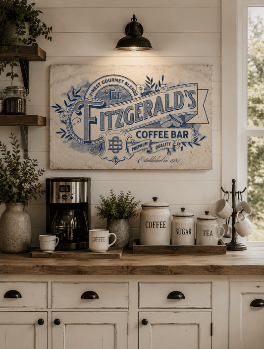 Custom Gourmet Coffee Bar Canvas - Cowgirl Home & Ranch
