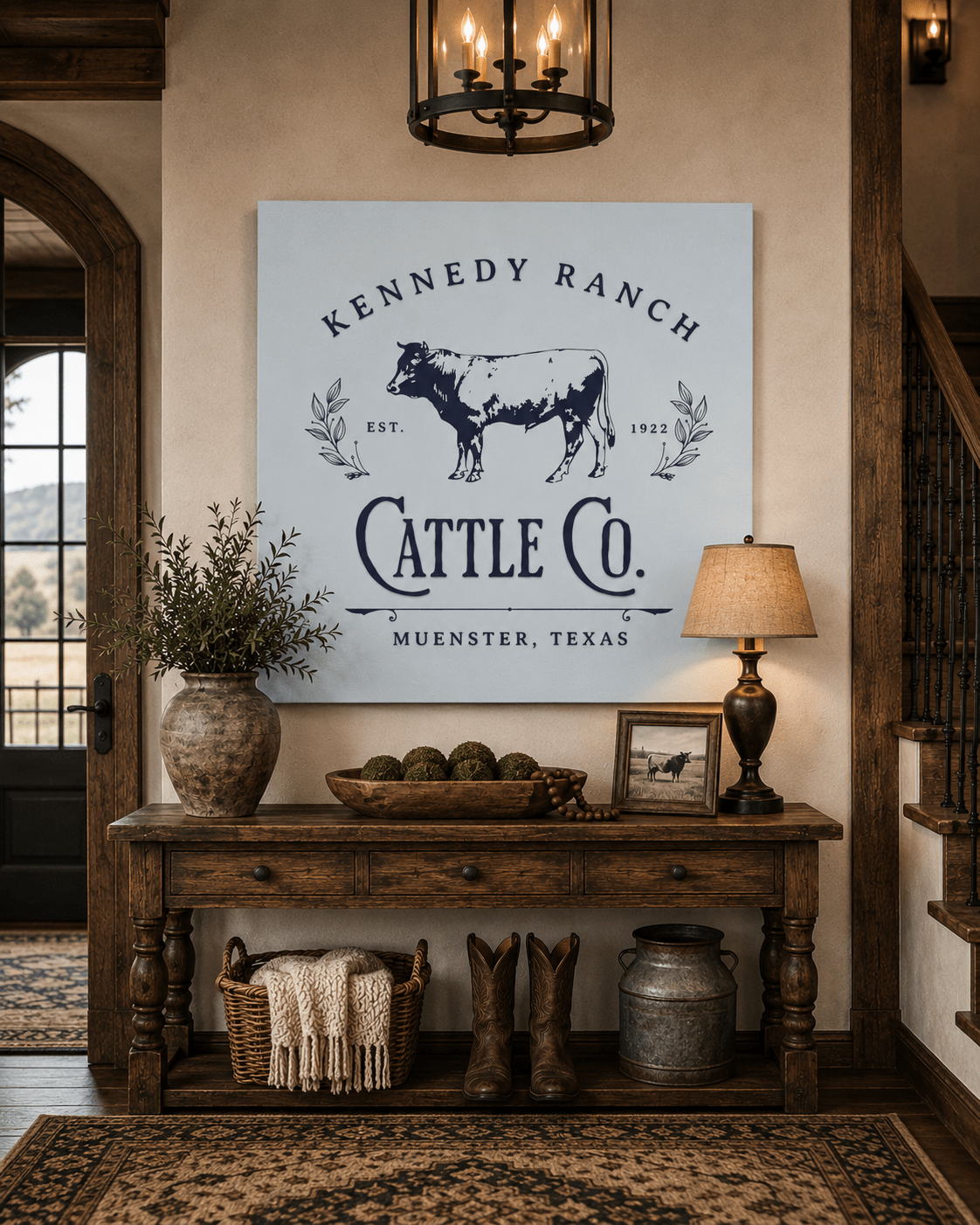 Custom Modern Ranch Heritage Canvas - Cowgirl Home & Ranch