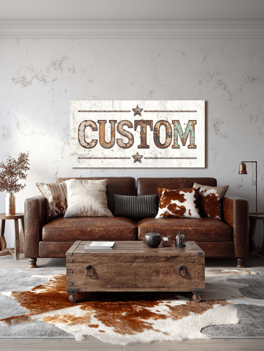 Custom Rusted Metal Canvas Art - Cowgirl Home & Ranch