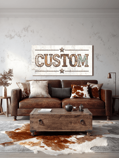 Custom Rusted Metal Canvas Art - Cowgirl Home & Ranch