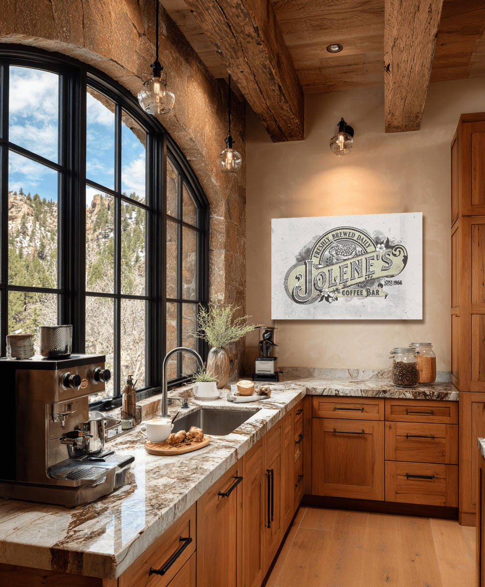 Custom Vintage Coffee Bar Canvas - Cowgirl Home & Ranch