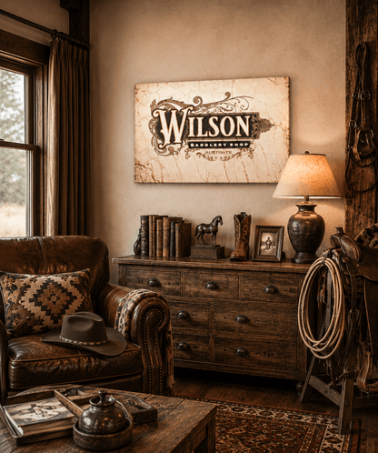 Custom Western Trade Sign Canvas - Cowgirl Home & Ranch
