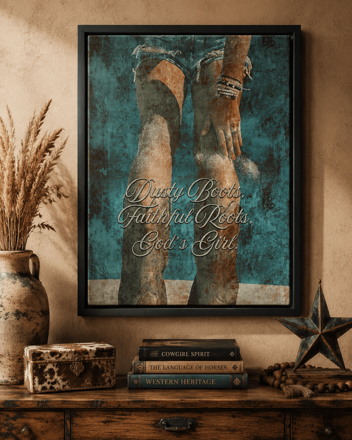 Dusty Boots, Faithful Roots, God’s Girl Canvas Art - Cowgirl Home & Ranch