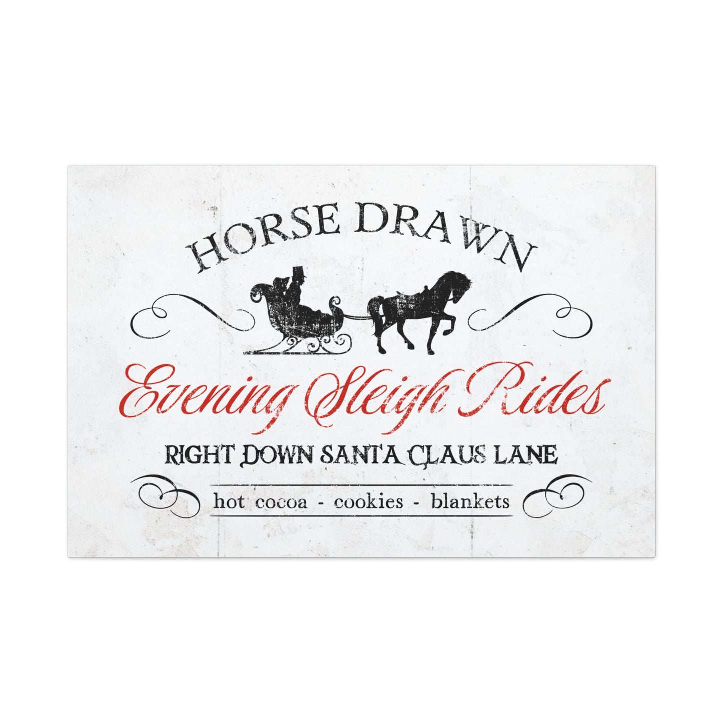Evening Sleigh Rides Vintage Christmas Canvas - Cowgirl Home & Ranch