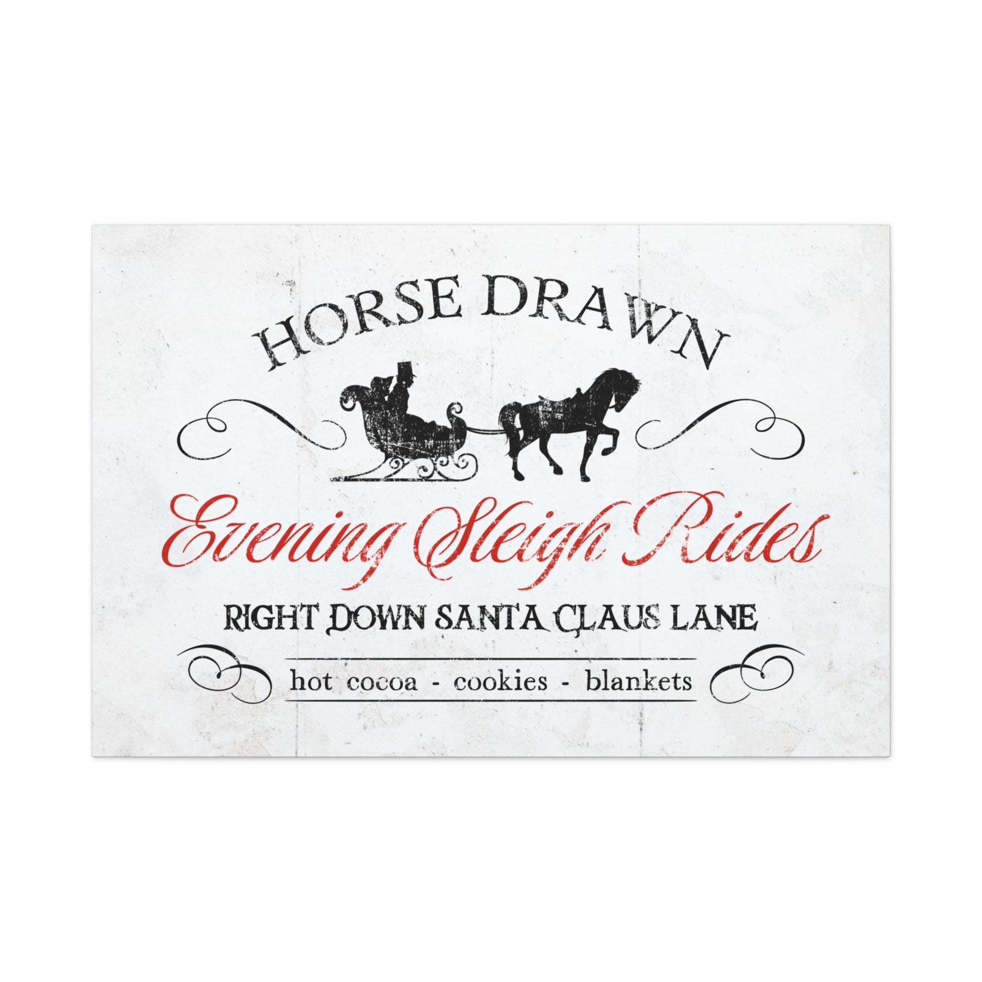 Evening Sleigh Rides Vintage Christmas Canvas - Cowgirl Home & Ranch