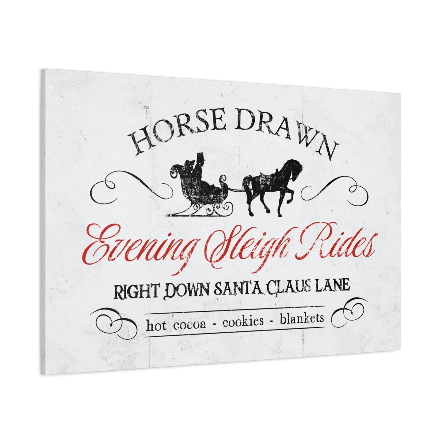 Evening Sleigh Rides Vintage Christmas Canvas - Cowgirl Home & Ranch