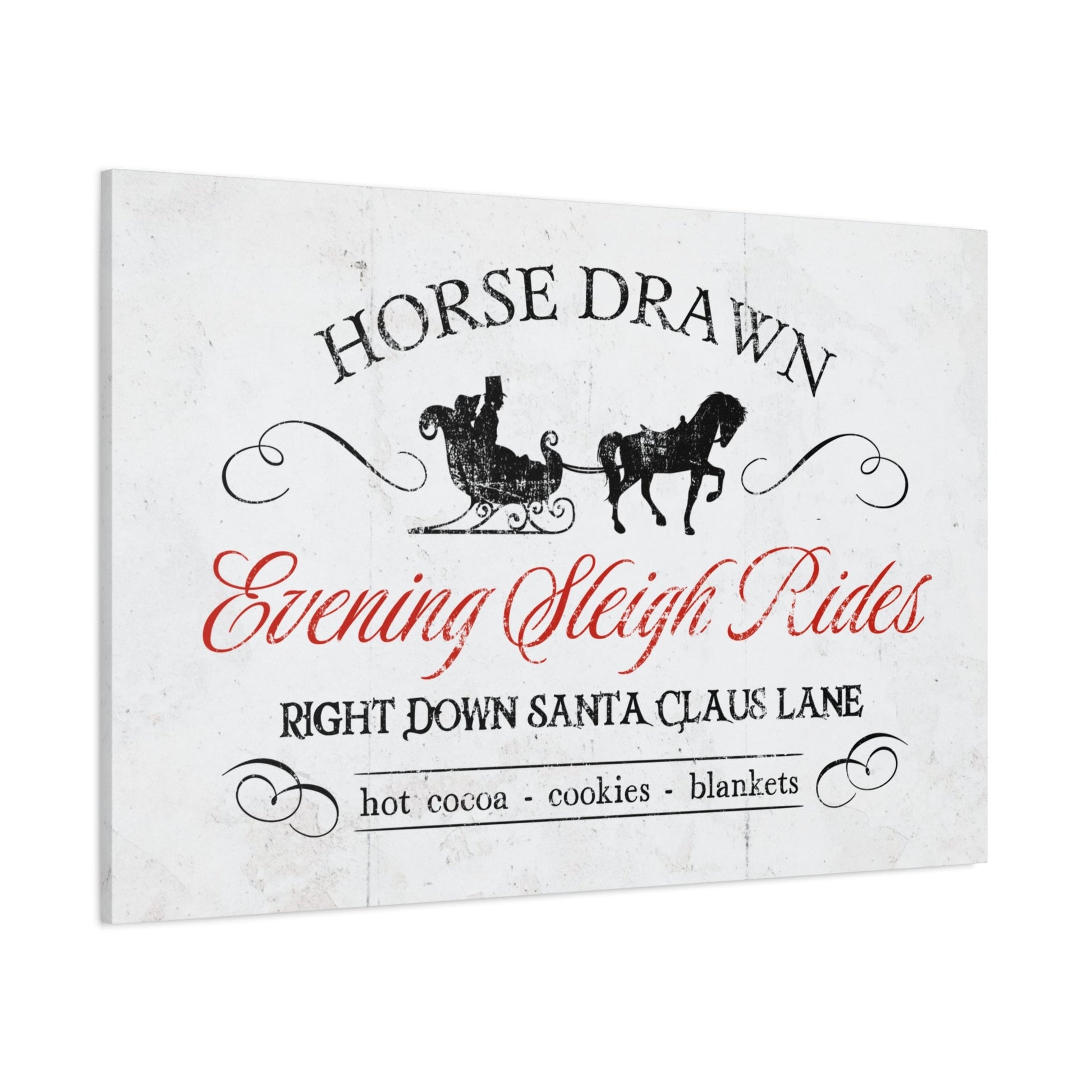 Evening Sleigh Rides Vintage Christmas Canvas - Cowgirl Home & Ranch