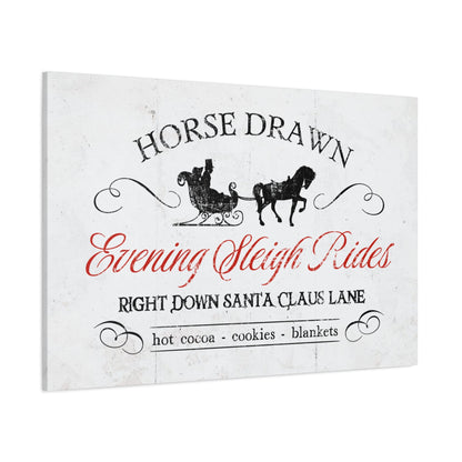Evening Sleigh Rides Vintage Christmas Canvas - Cowgirl Home & Ranch