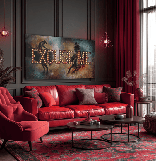 Excuse Me Marquee Canvas Art - Cowgirl Home & Ranch