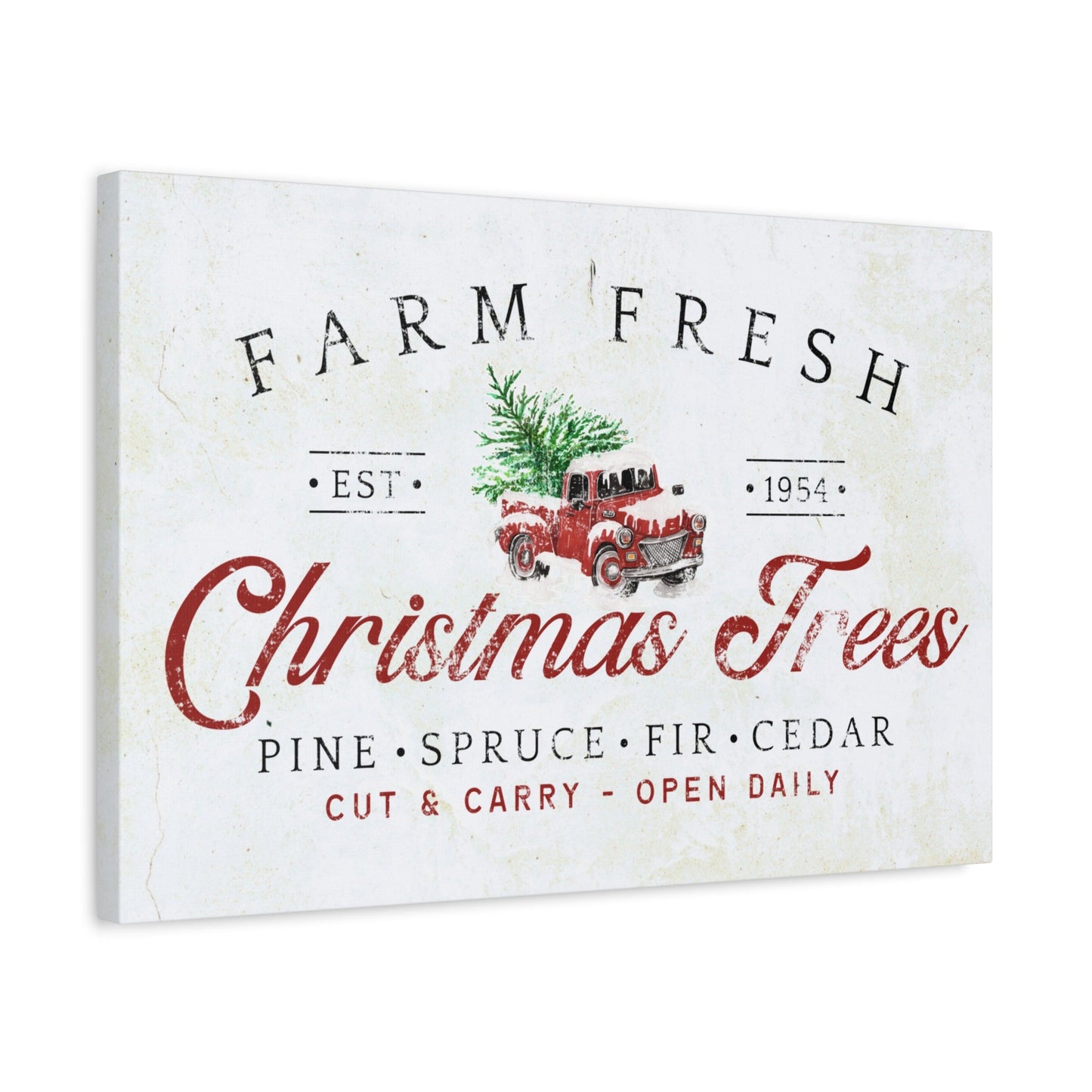 Farm Fresh Christmas Trees Vintage Christmas Canvas - Cowgirl Home & Ranch