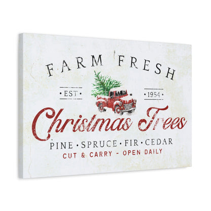 Farm Fresh Christmas Trees Vintage Christmas Canvas - Cowgirl Home & Ranch