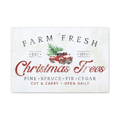 Farm Fresh Christmas Trees Vintage Christmas Canvas - Cowgirl Home & Ranch