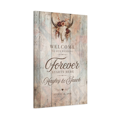Forever Starts Here Personalized Wedding Canvas - Cowgirl Home & Ranch
