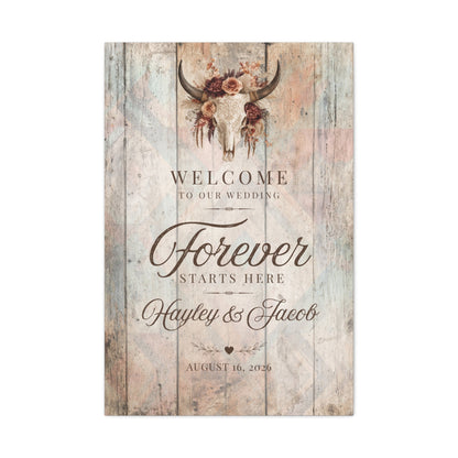 Forever Starts Here Personalized Wedding Canvas - Cowgirl Home & Ranch