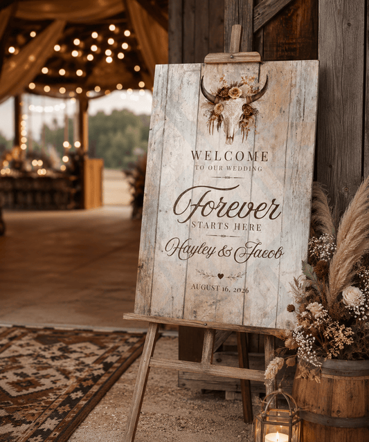 Forever Starts Here Personalized Wedding Canvas - Cowgirl Home & Ranch
