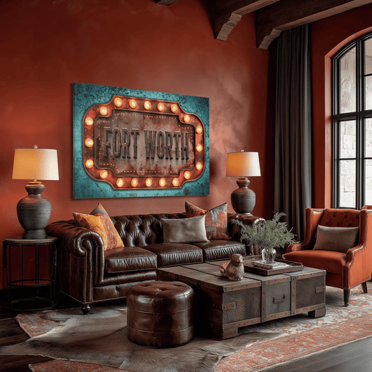 Fort Worth Marquee Canvas - Cowgirl Home & Ranch
