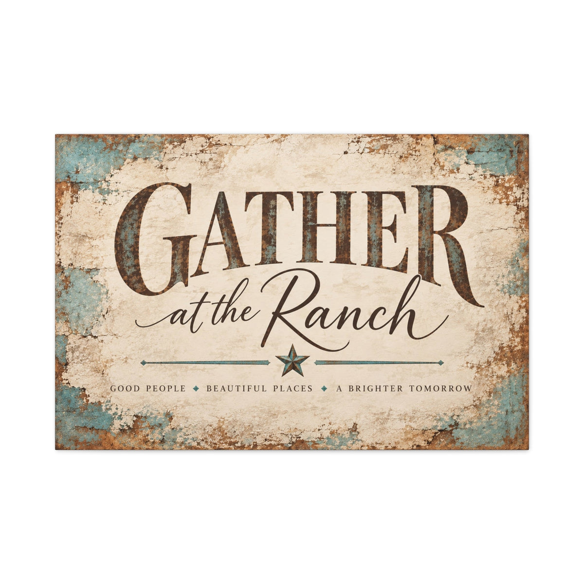 Gather at the Ranch — Western Canvas Wall Art - Cowgirl Home & Ranch