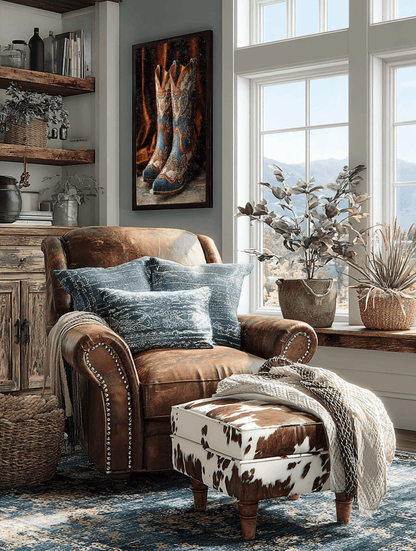 Gilded Heart Cowgirl Boots Canvas - Cowgirl Home & Ranch