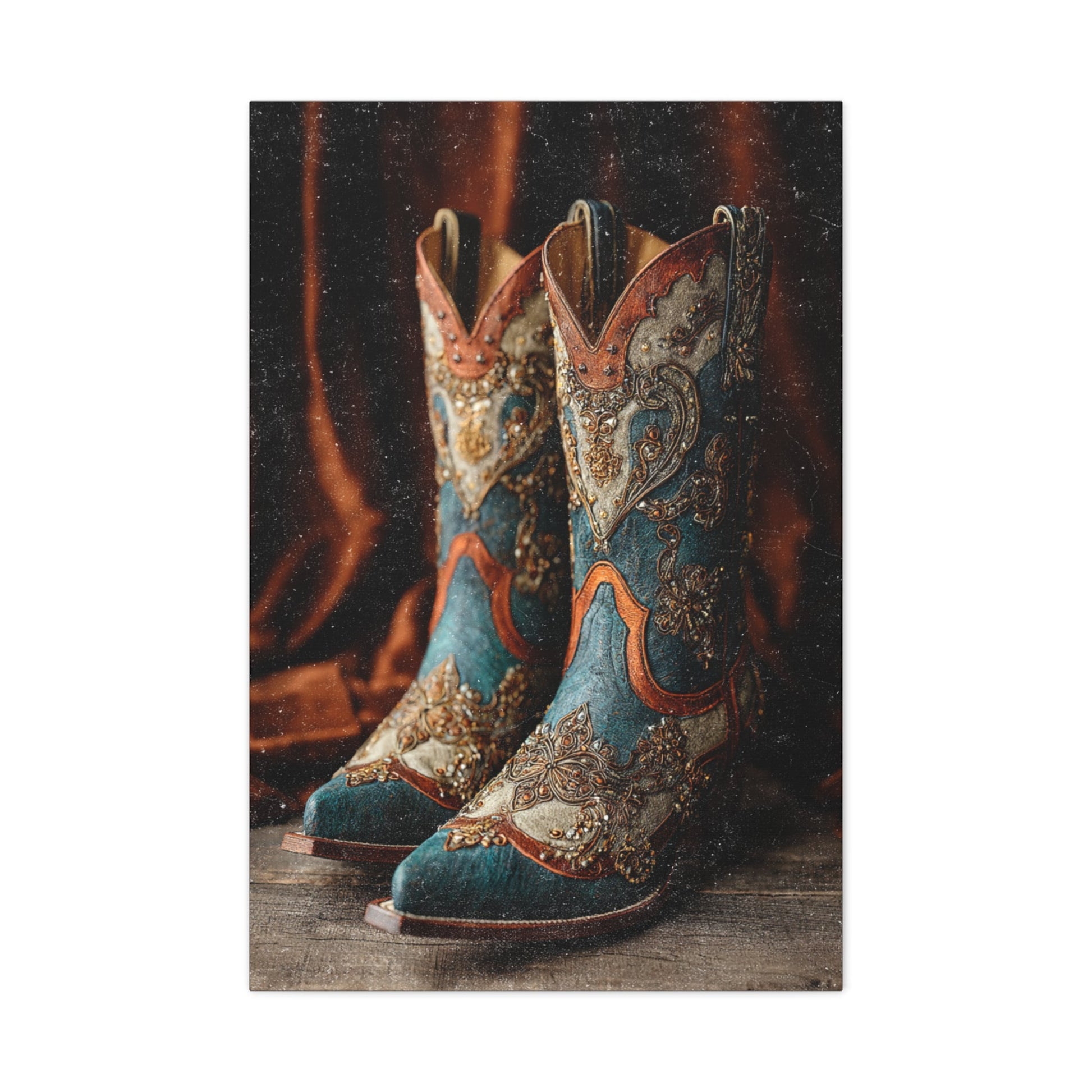 Gilded Heart Cowgirl Boots Canvas - Cowgirl Home & Ranch