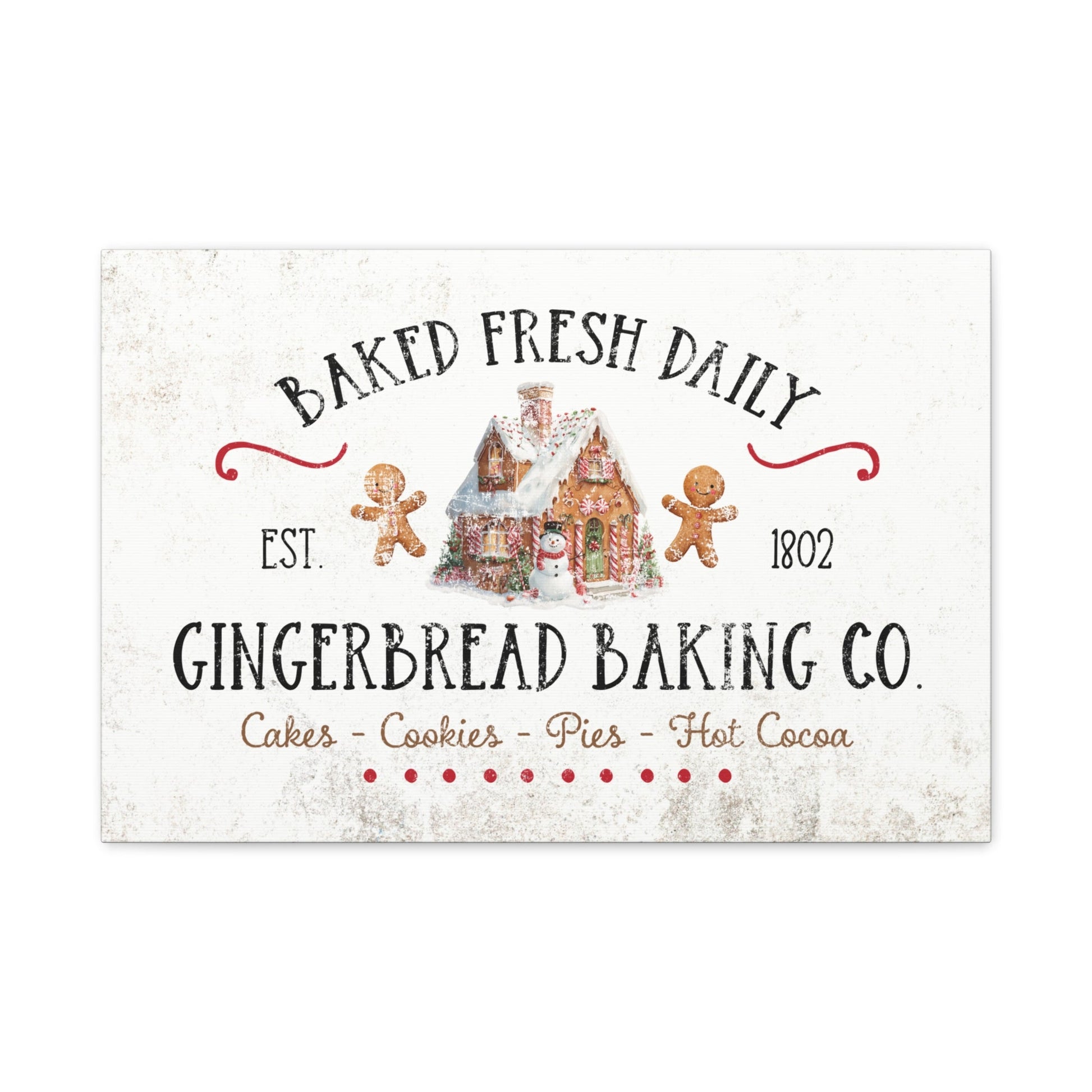 Gingerbread Baking Co. Vintage Christmas Canvas - Cowgirl Home & Ranch