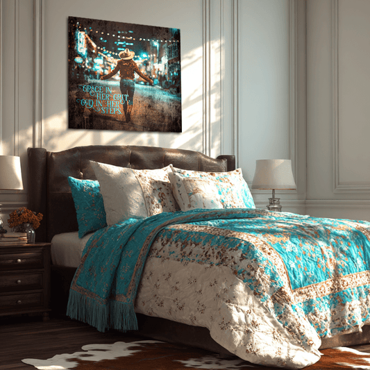 Grace in her Grit, God in Her Steps Canvas - Cowgirl Home & Ranch