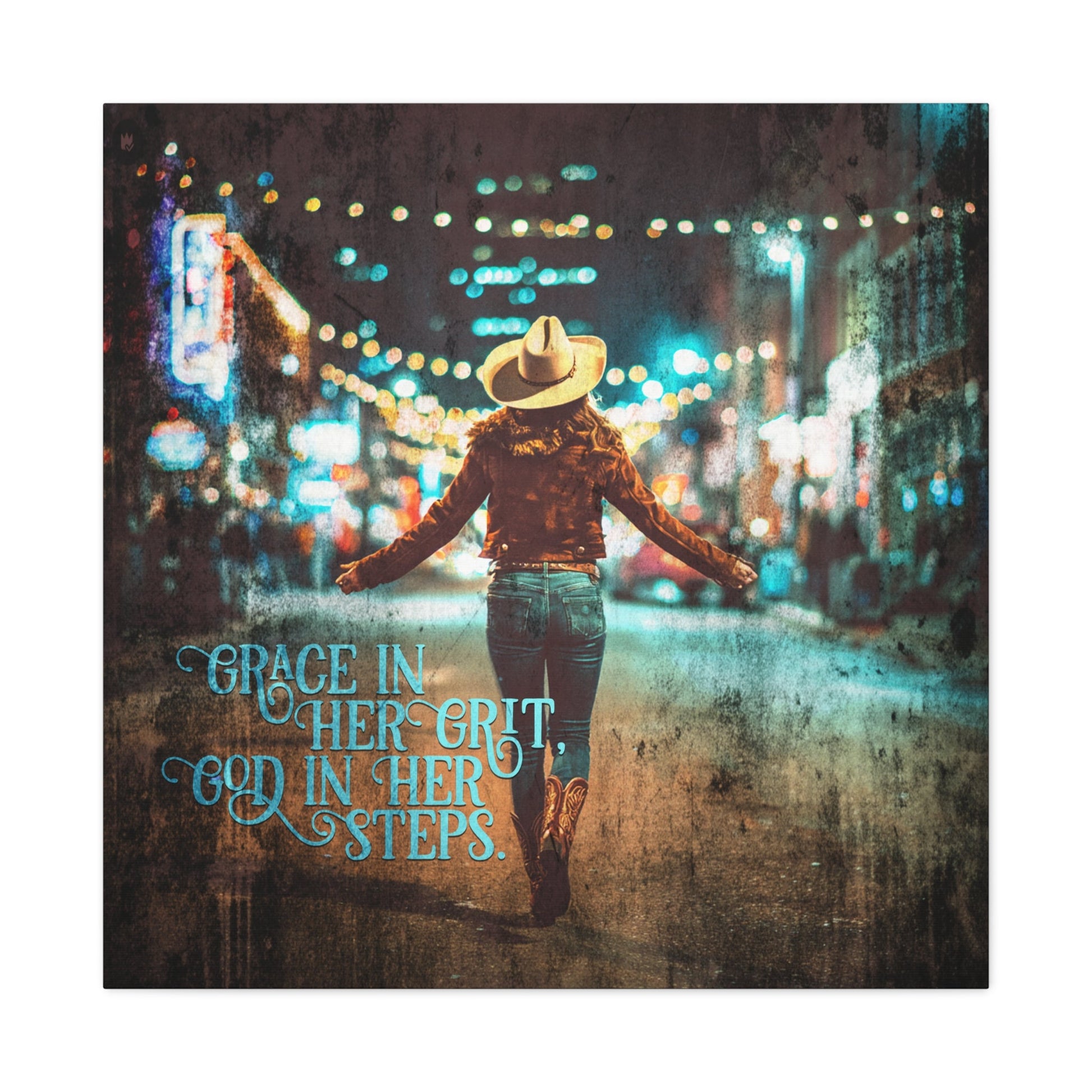 Grace in her Grit, God in Her Steps Canvas - Cowgirl Home & Ranch
